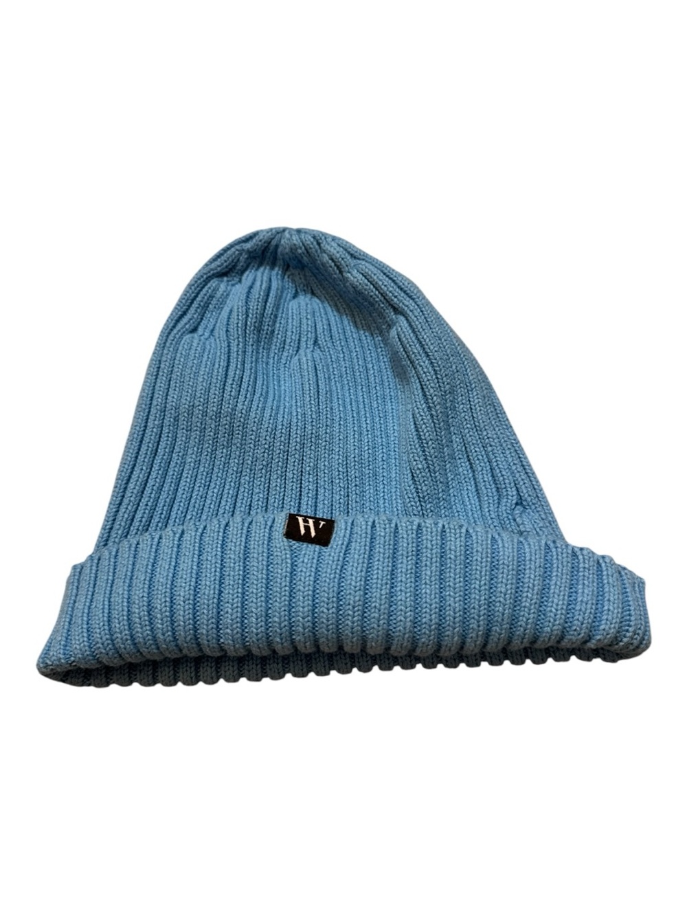 Houston White Cotton Adult Beanie, One Size Fits All - Blue